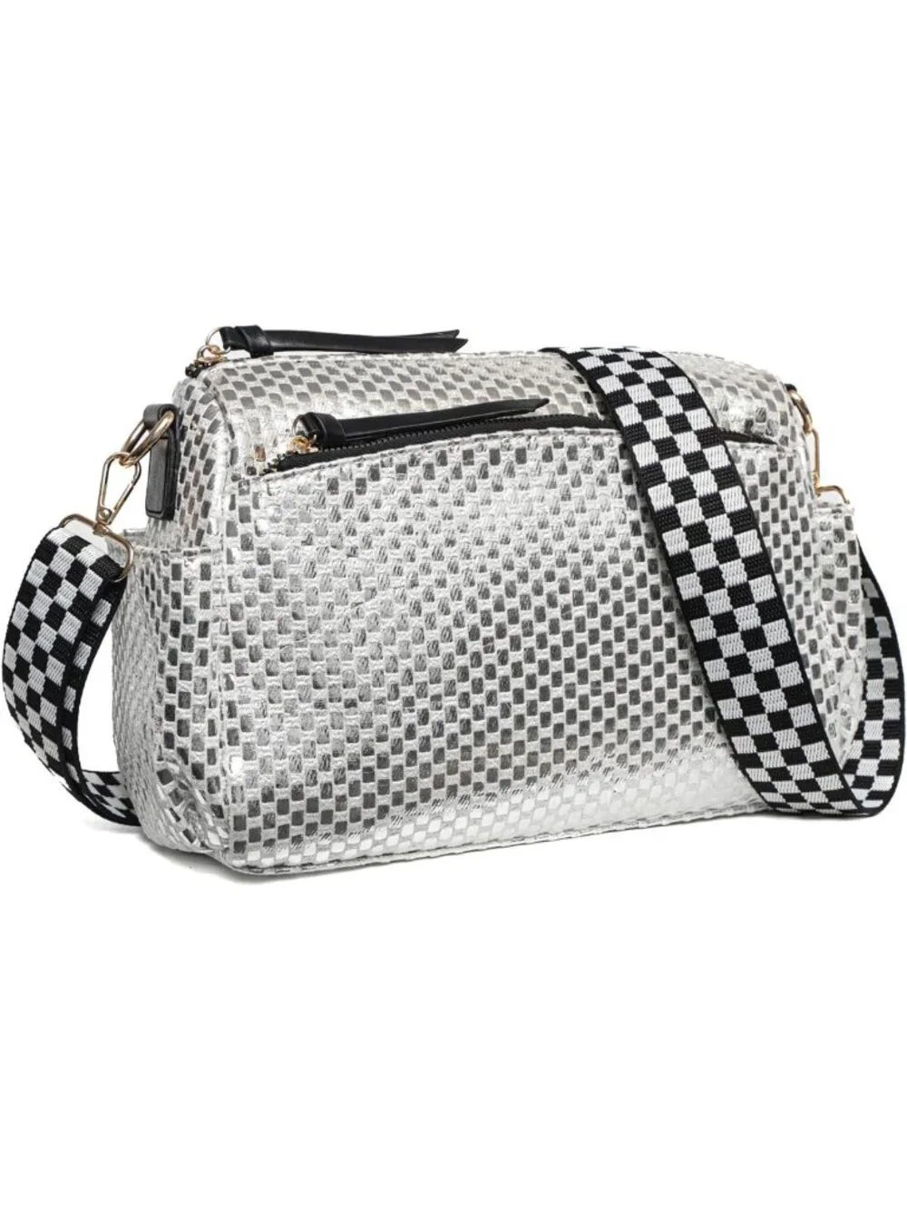 Stylish Checkered Crossbody Bag for Women with Adjustable Strap - Trendy & Chic